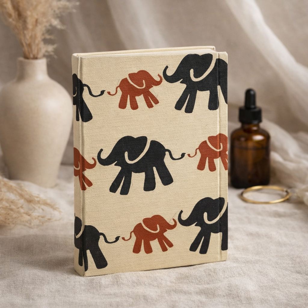 Elephant Handmade Block Printed Diary