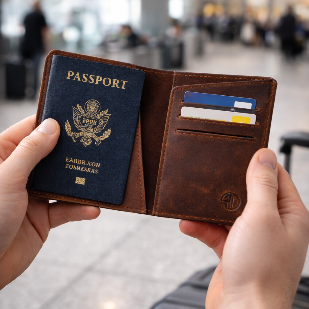 Brown Voyage Leather Passport Holder