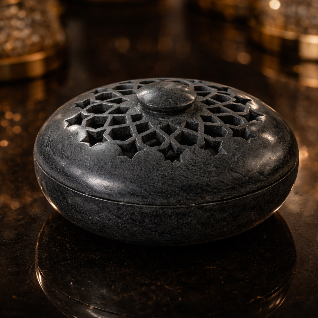 Ruh Handmade Marble Bukhoor Burner - Charcoal - Star