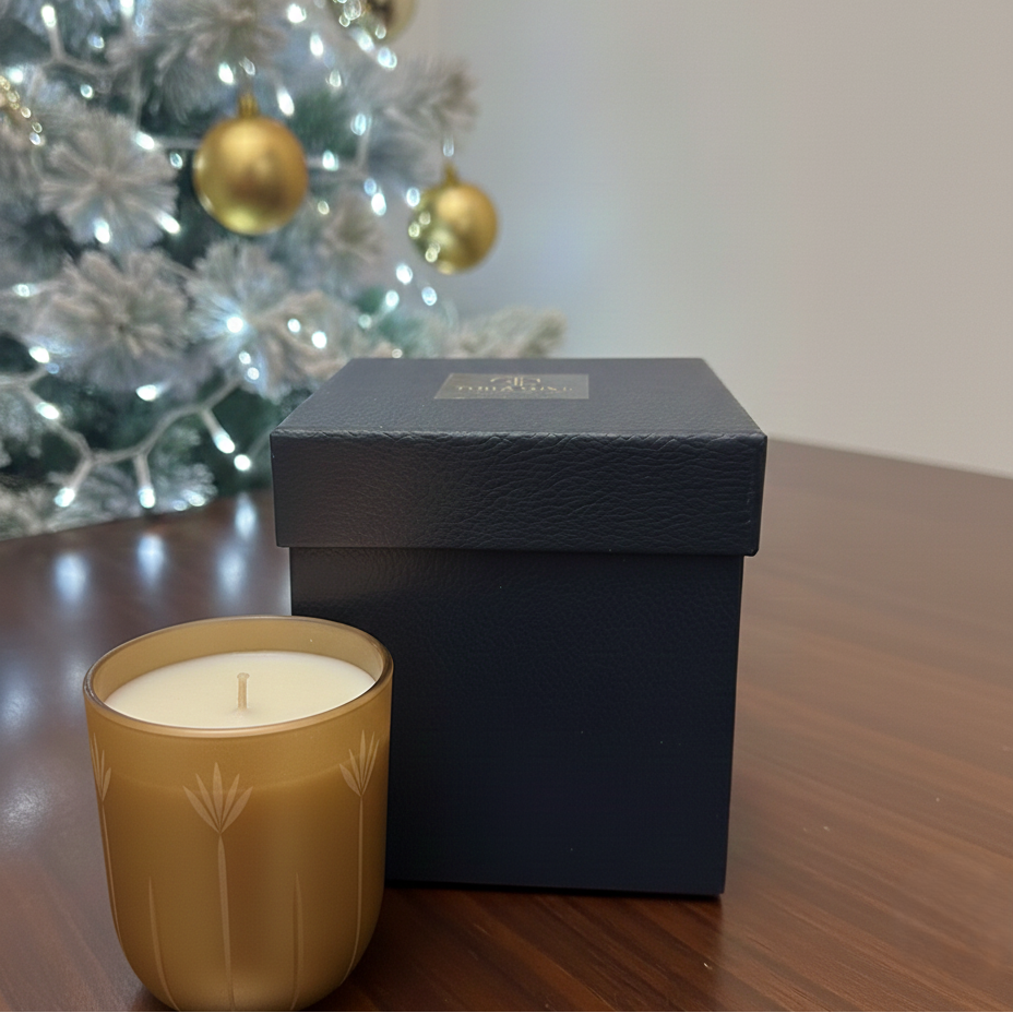 Golden Leaf Soy Candle in Gift Box
