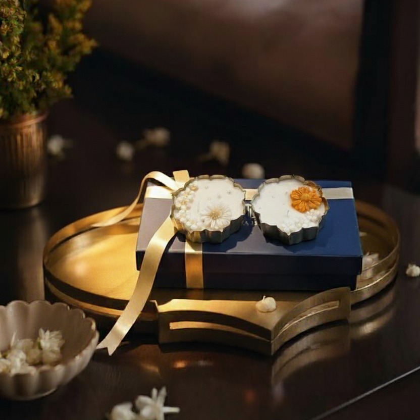 Layali Decorative Gold Candles – Set of 2 in Premium Gift Box