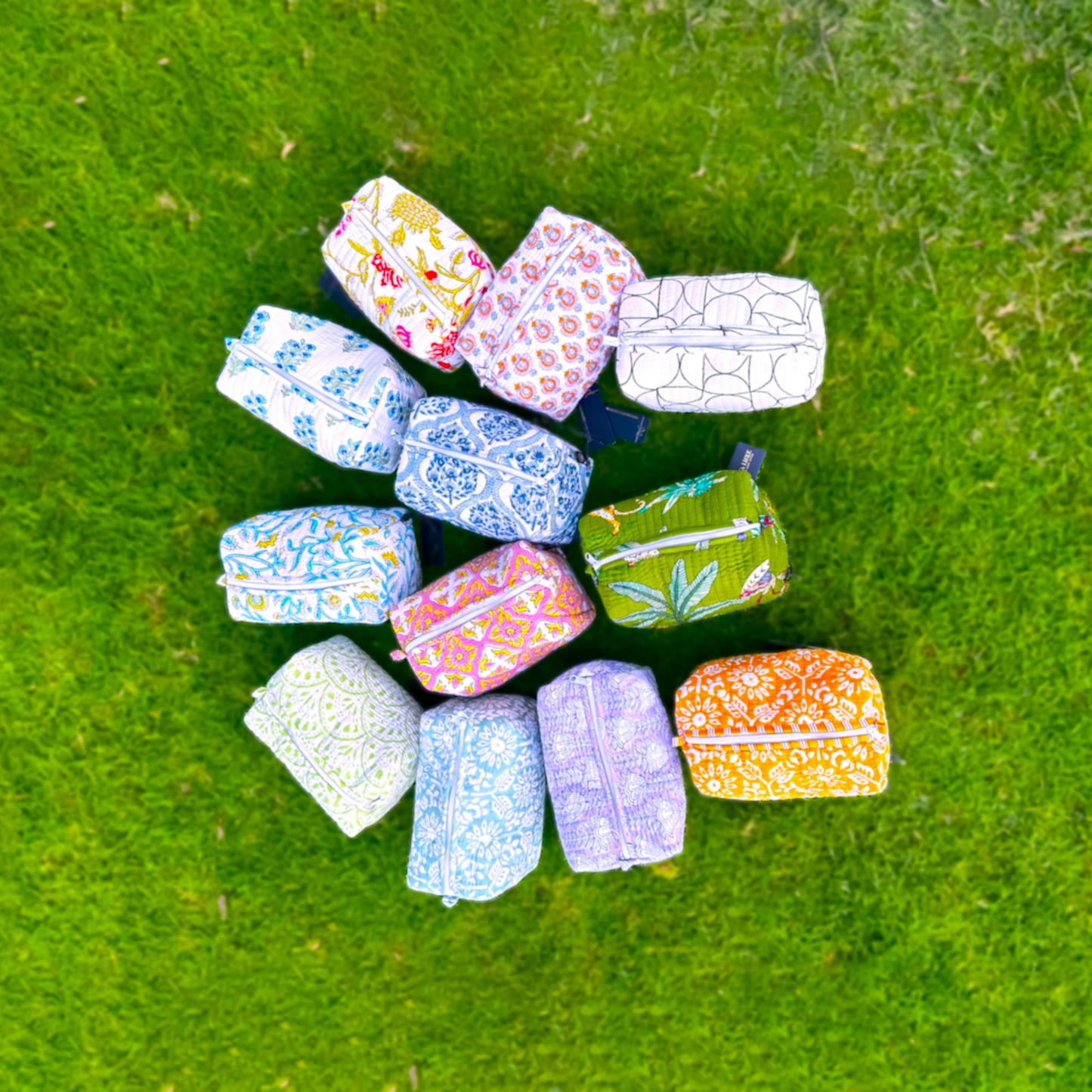 Lila Handmade Block Printed Pouch - Large