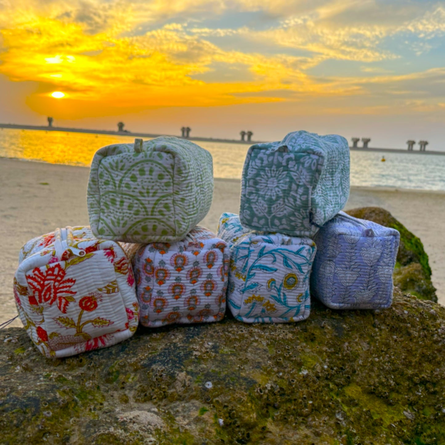 Sora Handmade Block Printed Flat Pouch