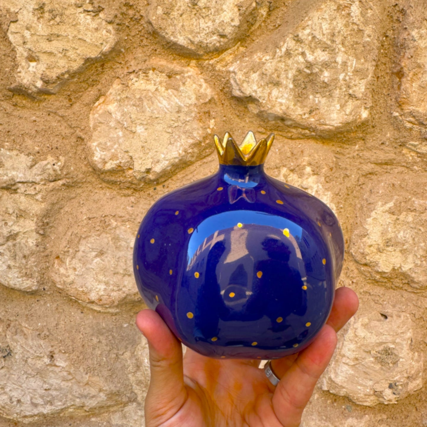 Pomegranate Ceramic Vase – Majestic Blue