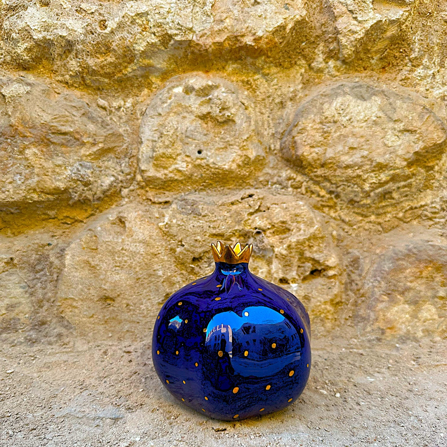Pomegranate Ceramic Vase – Majestic Blue