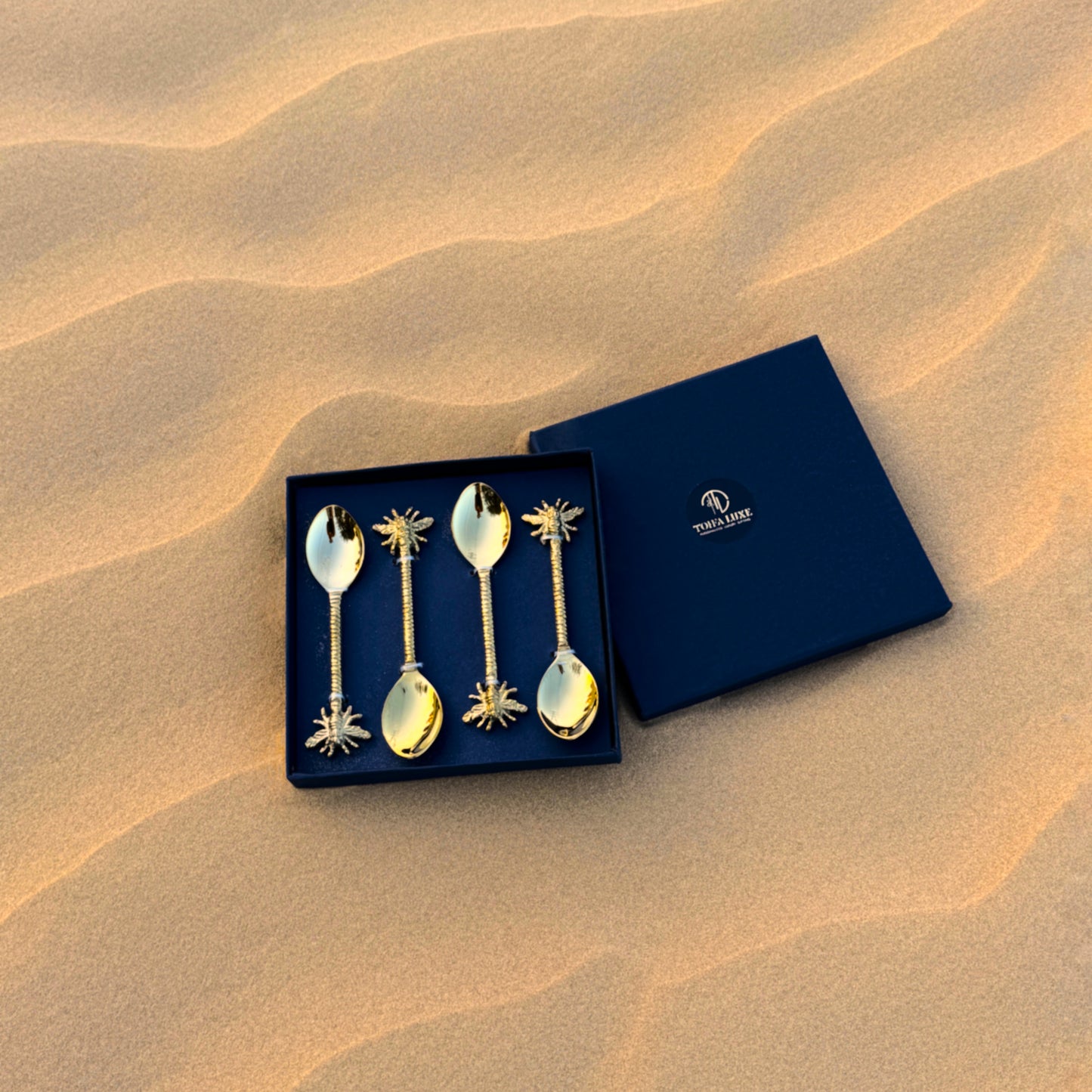 Bee Brass Dessert Spoon Set of 4