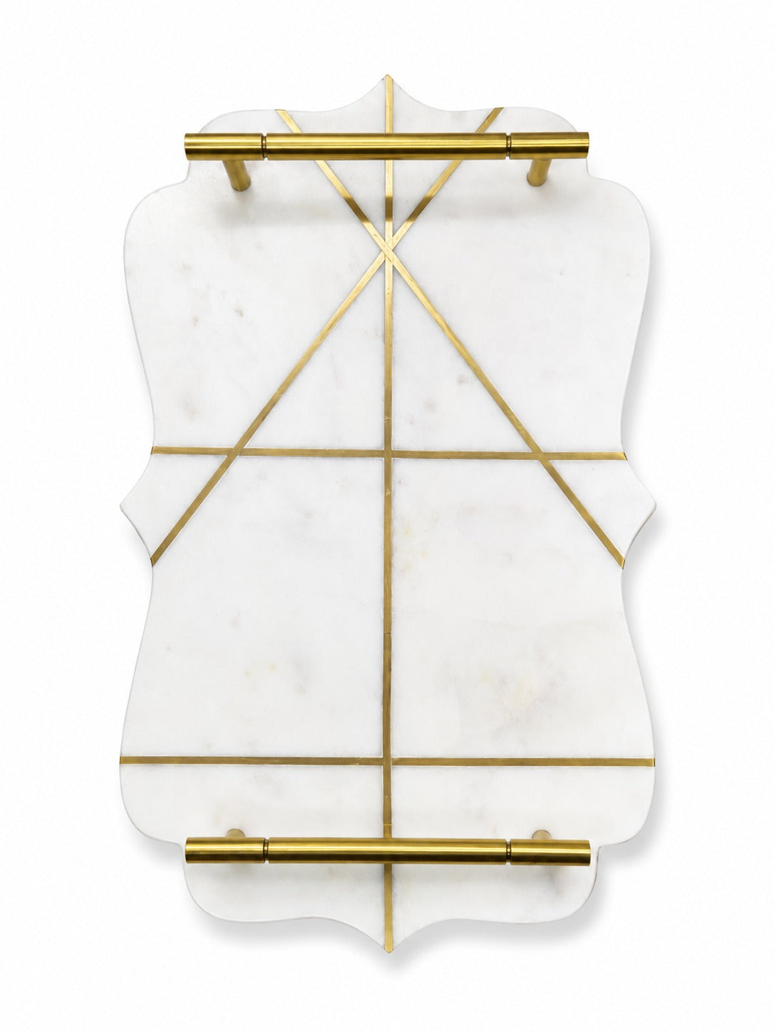 Naqsh Decorative Marble & Brass Tray