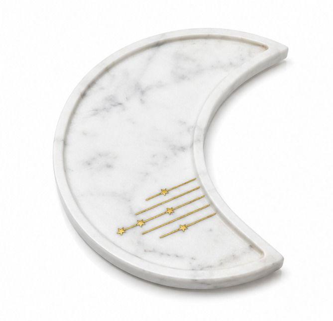 Crescent Marble Serving Platter | Luxury Hand-Carved Marble Decor