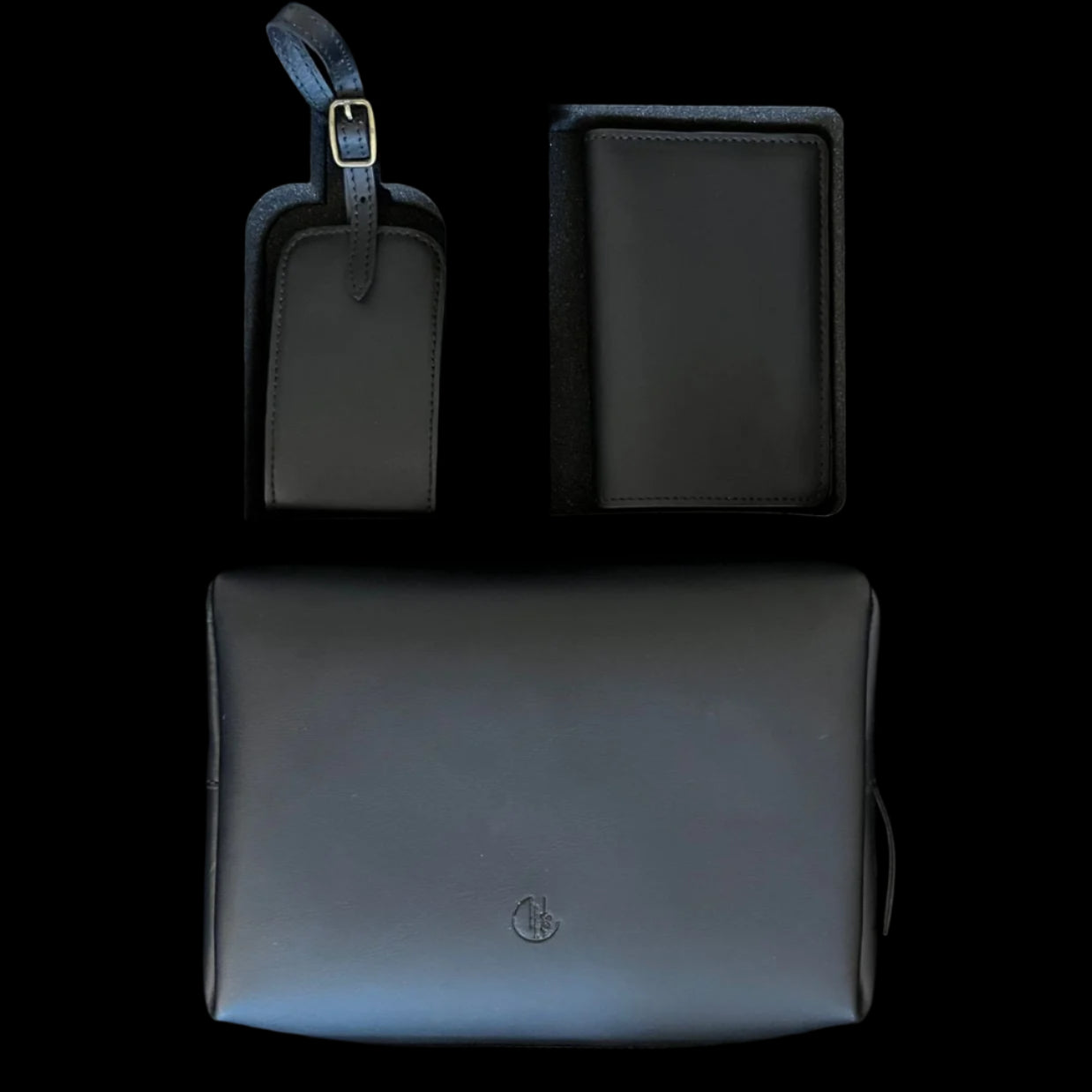 Personalized Engraving The Black Voyage Premium Leather Gift Set