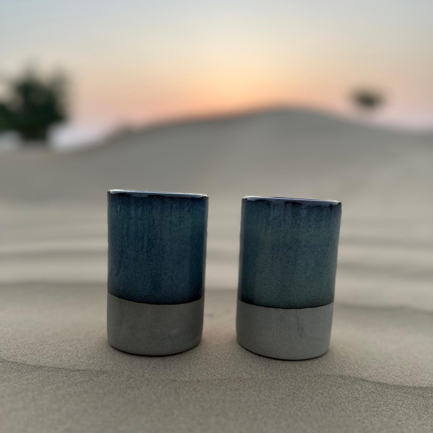 Seaside Earth Handcrafted Ceramic Glass- Set of 2