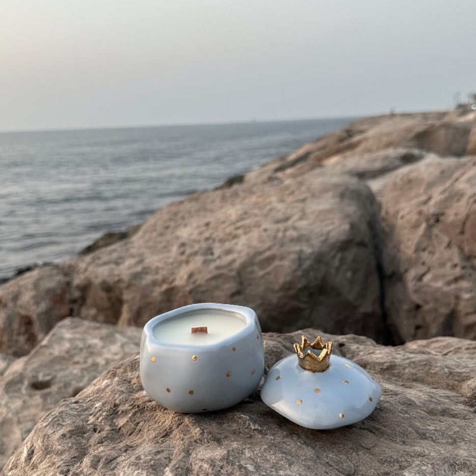 Lidded Annar Grey Soy Wax Candle - Single