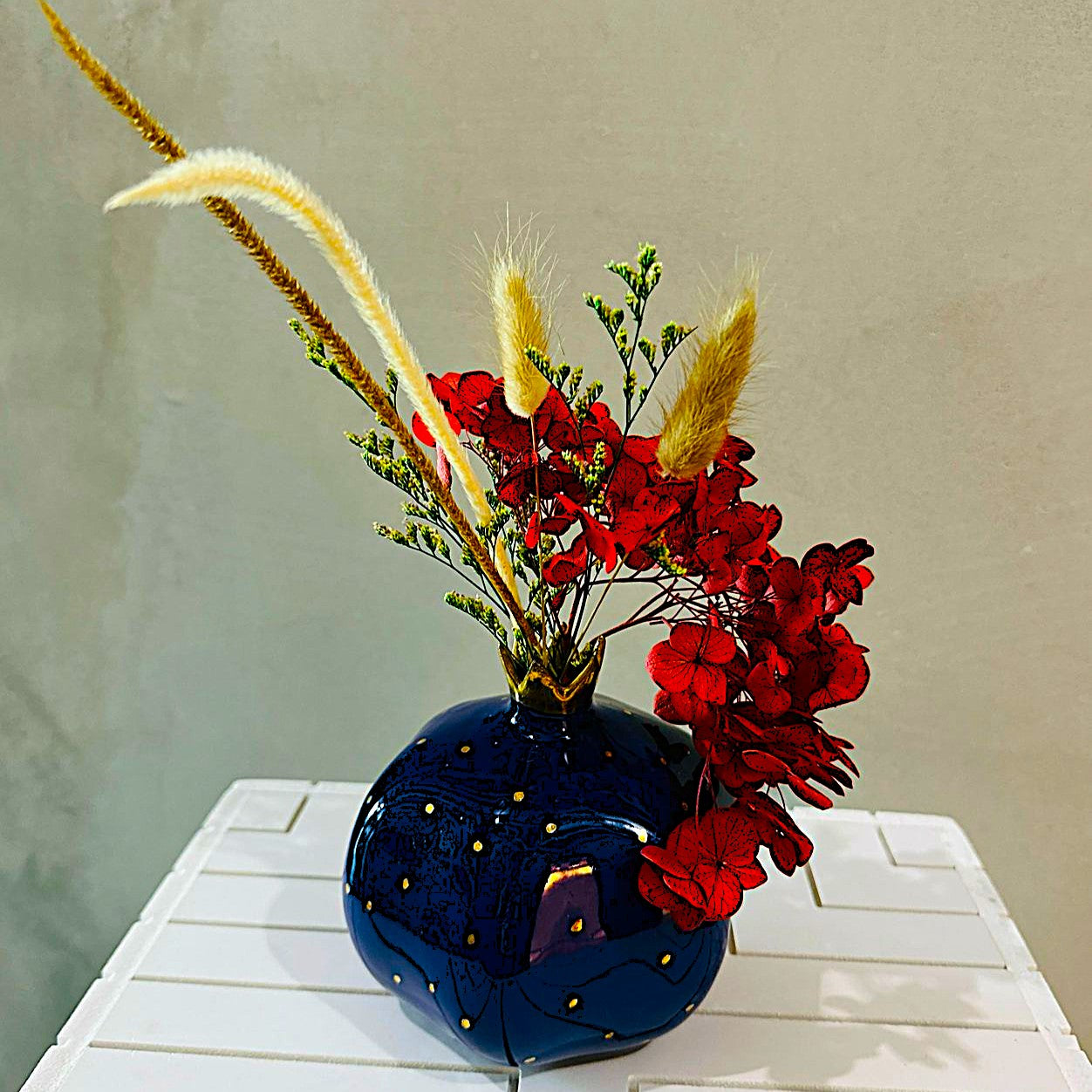 Pomegranate Ceramic Vase – Majestic Blue