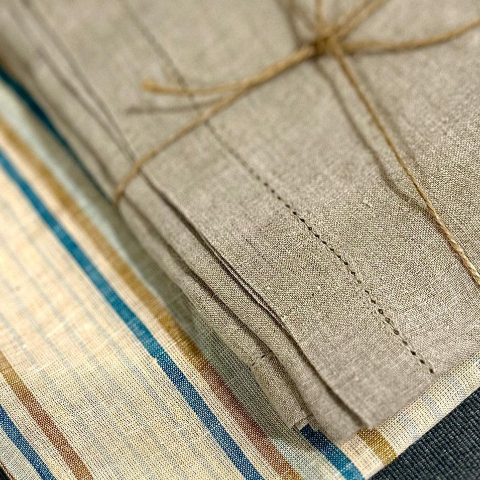 Stone Hemstitched Linen Napkin - Set of 4