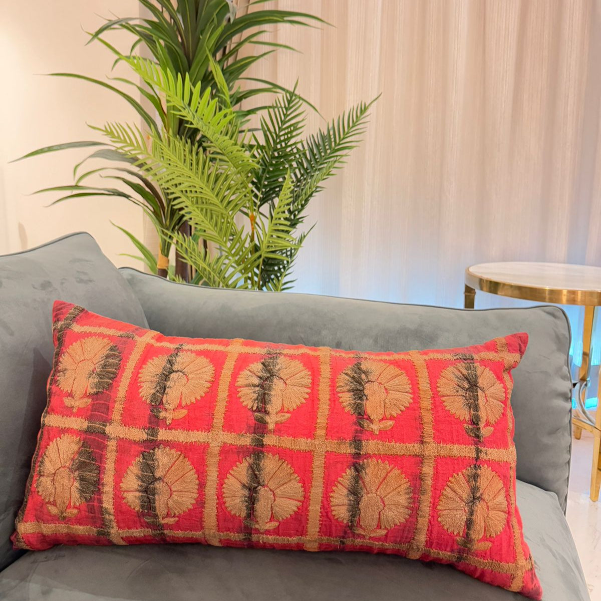 Zohra Red long Decorative Cushion