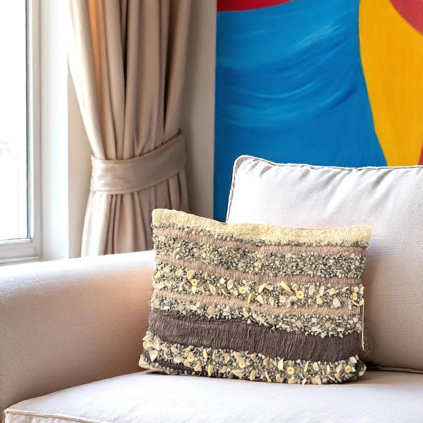 Fiza Handcrafted Textured Cushion – 30 x 40 cm