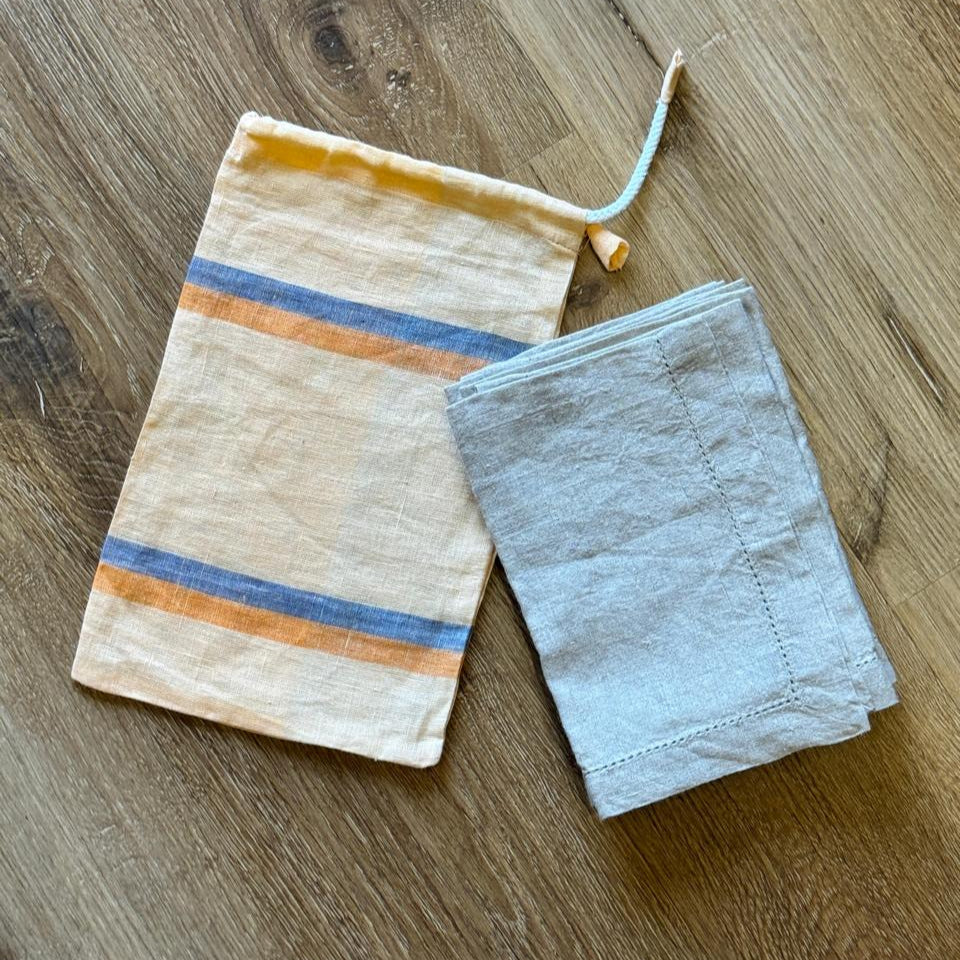 Stone Hemstitched Linen Napkin - Set of 4