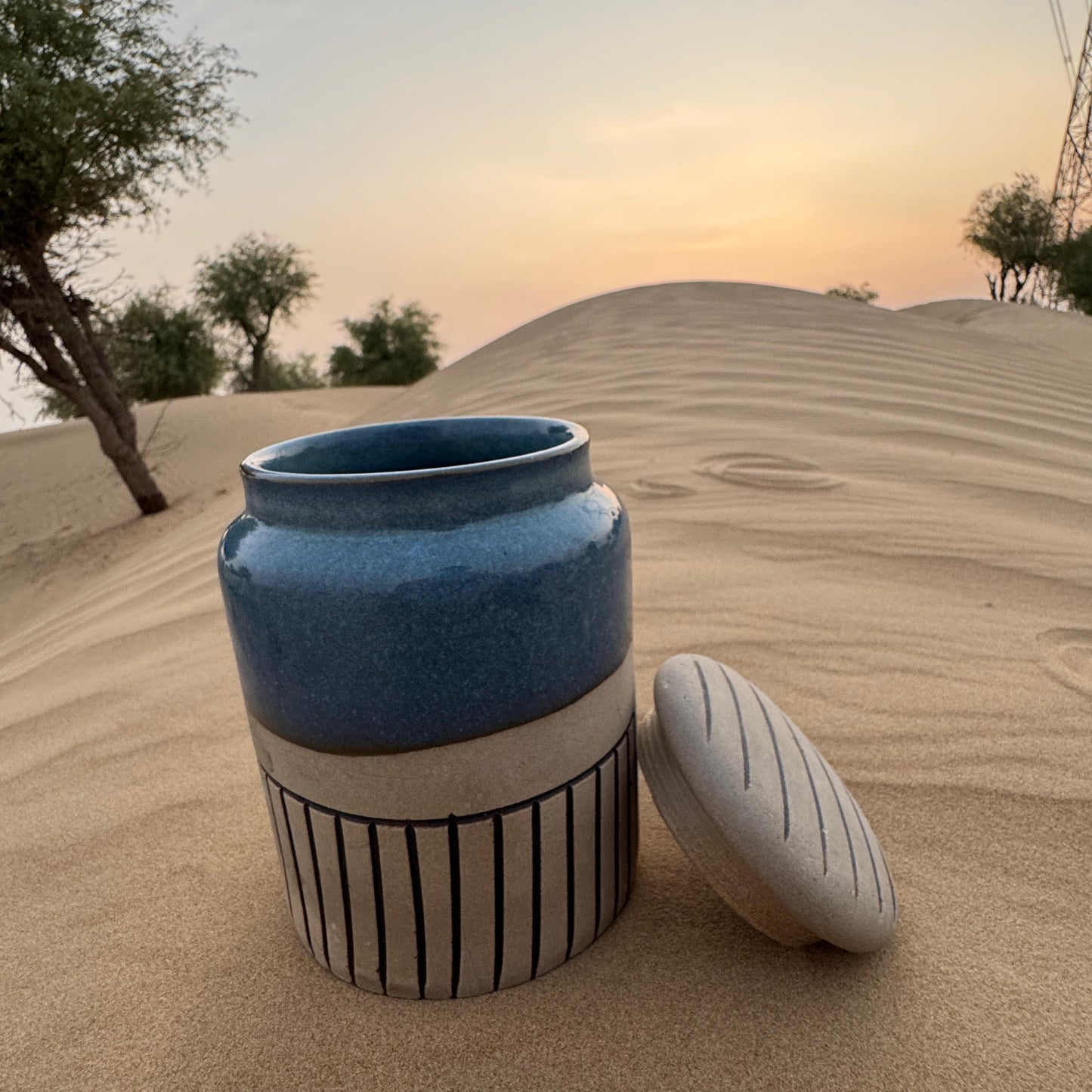 Coastal Clay Artisan Storage Jar – 14 cm