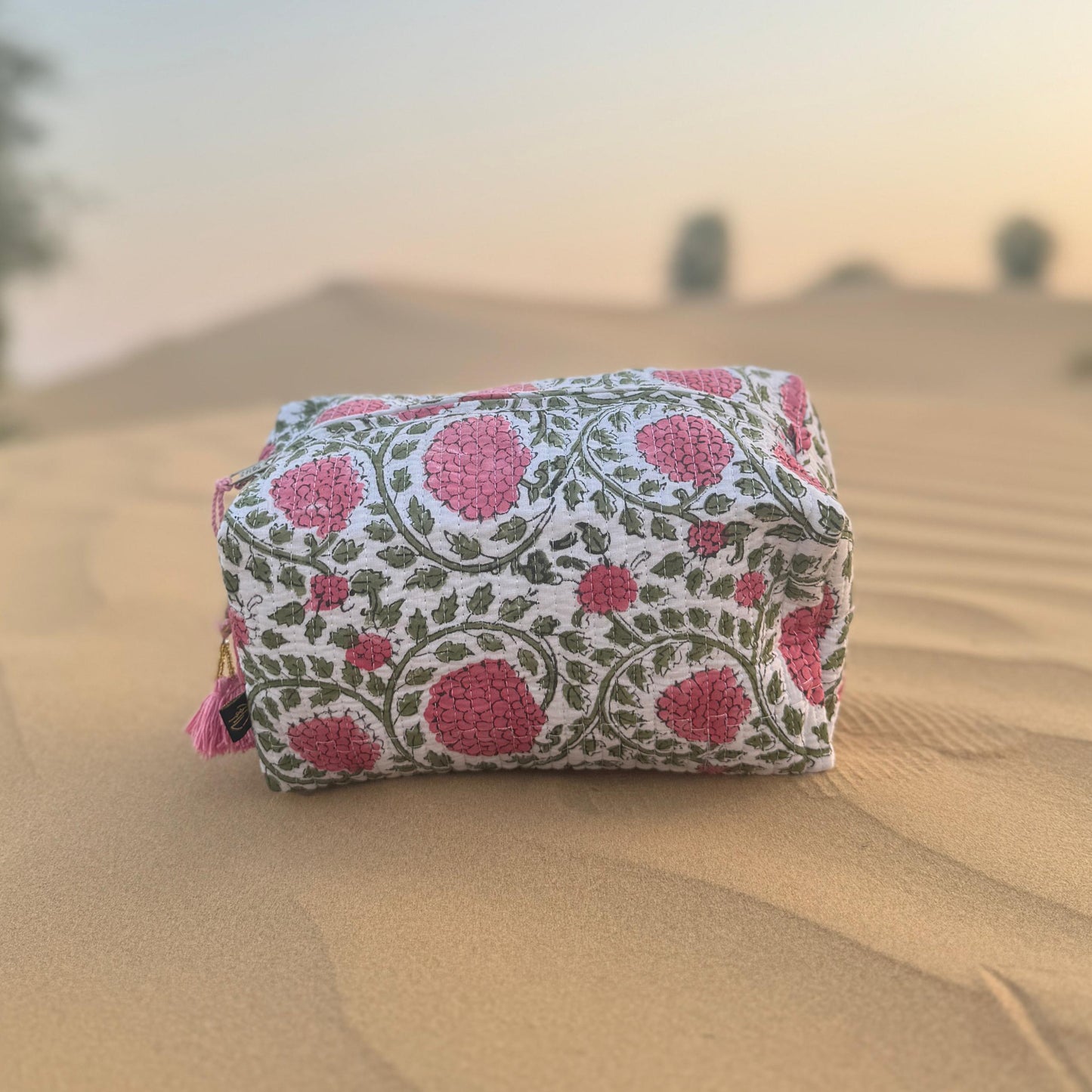 Tiba Handmade Block Printed Pouch - Large