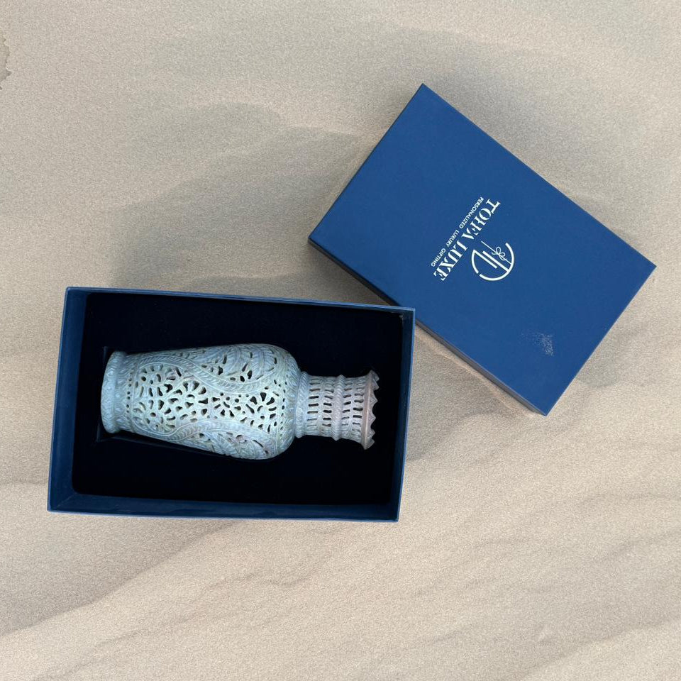 Palm Hand-Carved Marble Vase