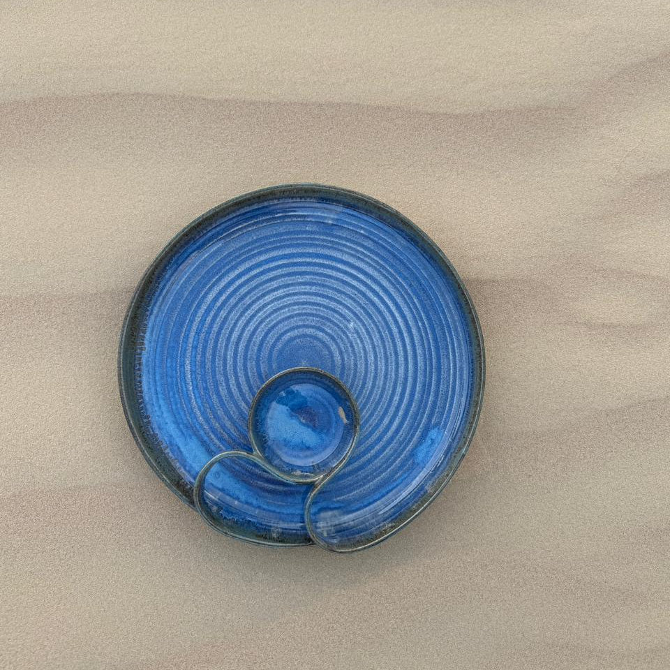 Lujain – Handcrafted Ceramic Chip & Dip Platter - Big