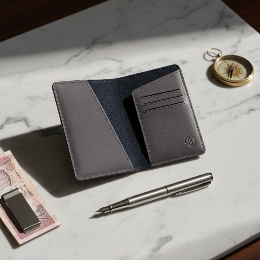 Brown Voyage Leather Passport Holder