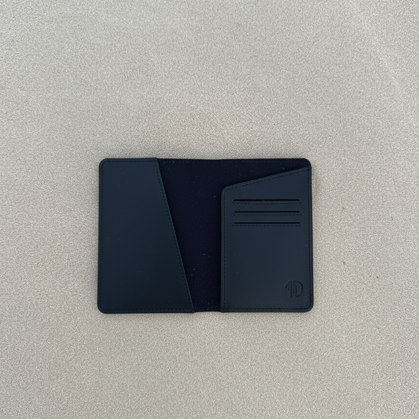 Black Voyage Leather Passport Holder