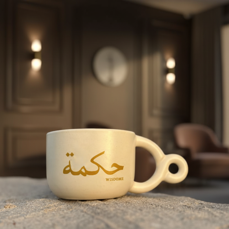 Wisdom Calligraphic Double Loop Mug