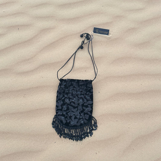 Ruqaya Midnight Fringe Potli Clutch Bag