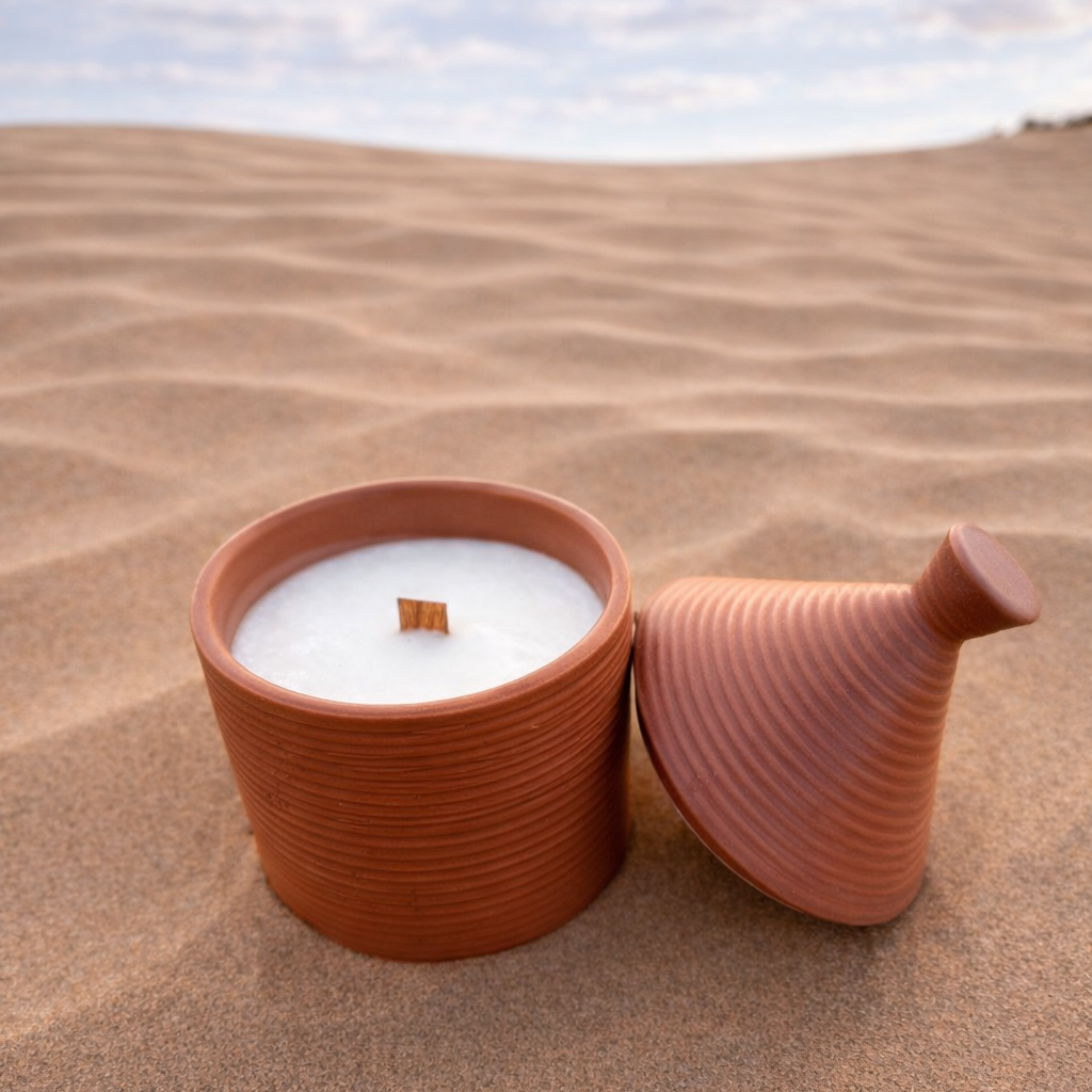 Lume Earth Clay Candle – Handcrafted Soy Wax with Wooden Wick