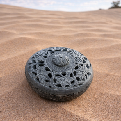 Ruh Handmade Marble Bukhoor Burner - Charcoal - Flower