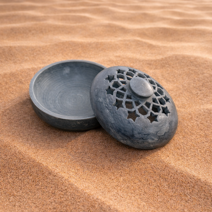 Ruh Handmade Marble Bukhoor Burner - Charcoal - Star