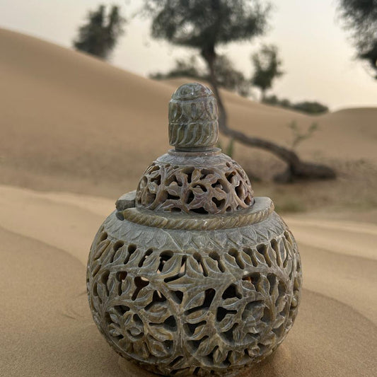 The Majestic Hand-Carved Marble Bukhoor & Diffuser Oil Burner