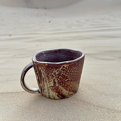 Rumi Handmade Tea Cup with Saucer - Elegant Natural