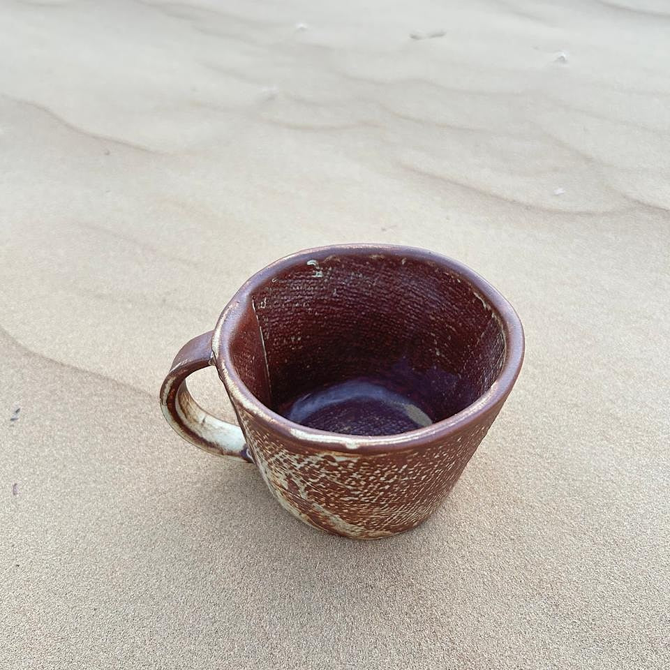Rumi Handmade Tea Cup with Saucer - Elegant Natural
