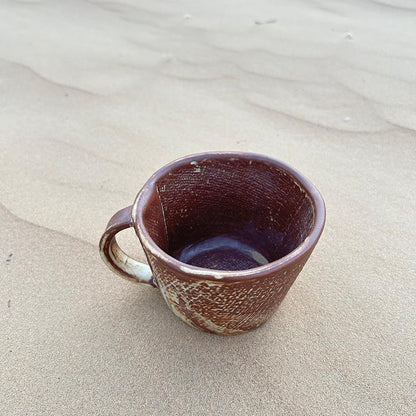 Rumi Handmade Tea Cup with Saucer - Elegant Natural