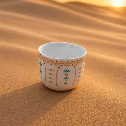 Zahra Ceramic Cup – Colorful Arabic Print - Single