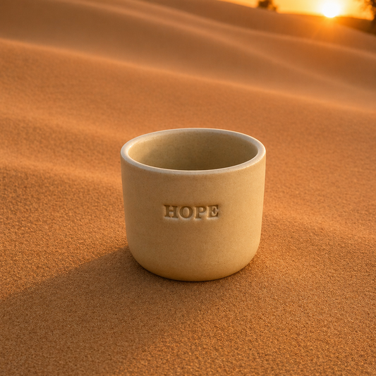 Hope Engraved Single Ceramic Cup -Large- Desert Color