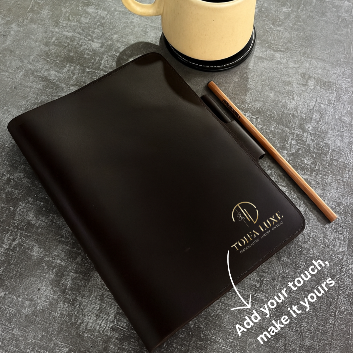Personalized Engraving Premium Leather Diary - Brown