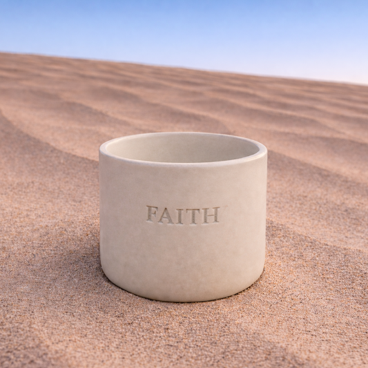 Faith Engraved Single Ceramic Cup -Large- Desert Color