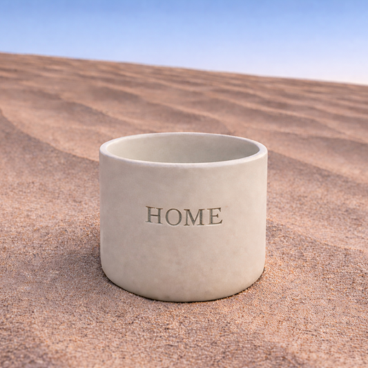 Home Engraved Single Ceramic Cup -Large- Desert Color