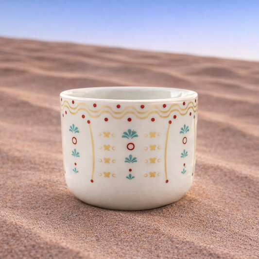 Zahra Ceramic Cup – Colorful Arabic Print - Single