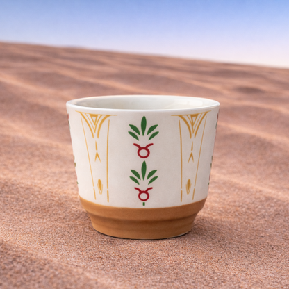 Heena Ceramic Cup – Colorful Arabic Print - Single