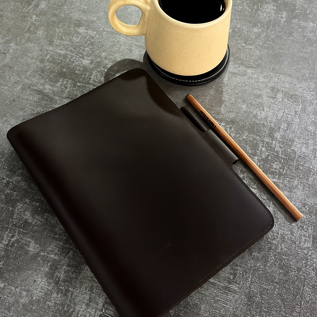 Personalized Engraving Premium Leather Diary - Black