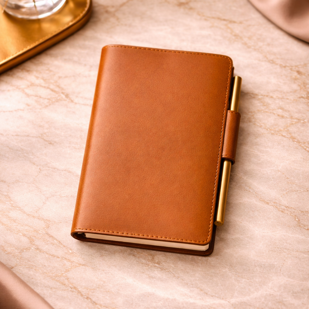 Personalized Premium Leather Diary – Tan