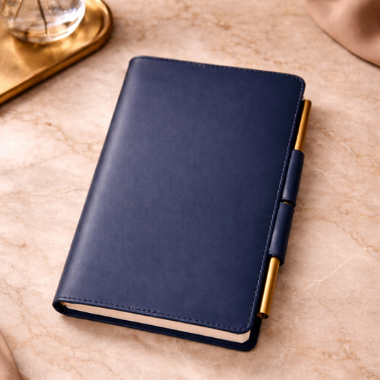 Premium Leather Diary – Navy Blue