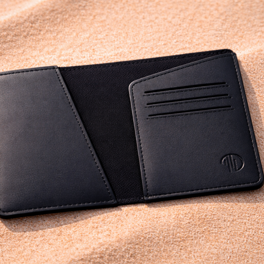 Black Voyage Leather Passport Holder