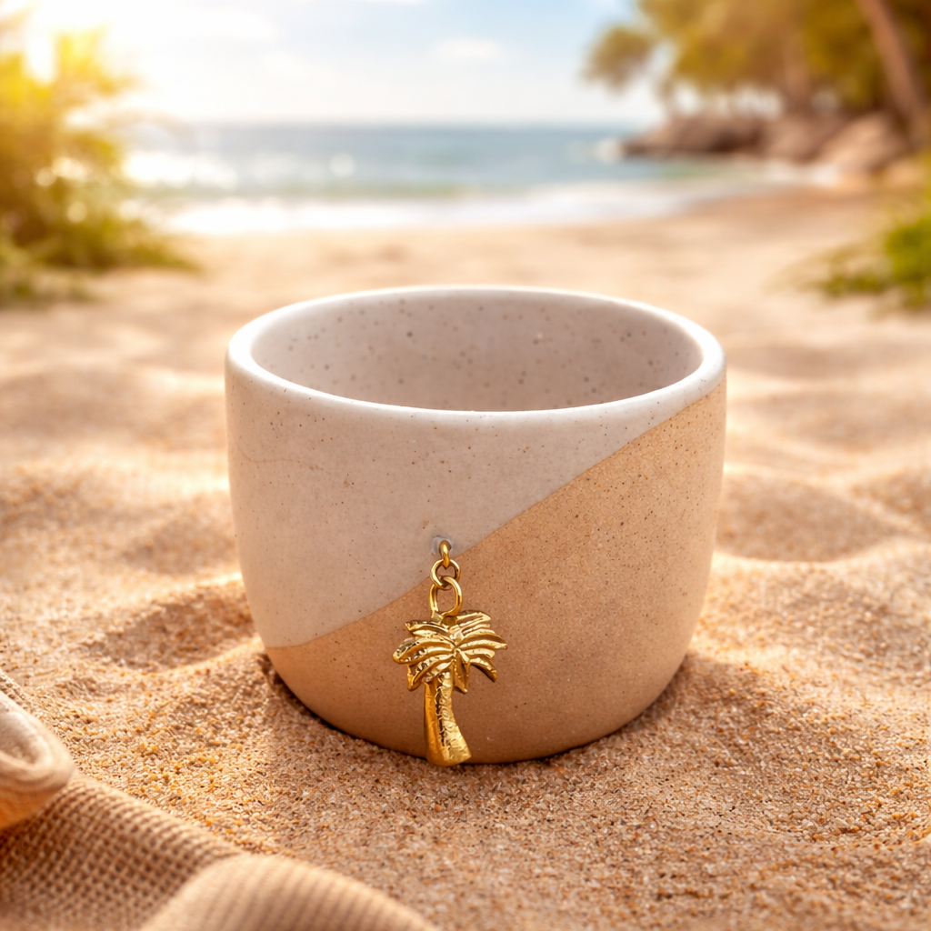 Arabian Handmade Cup – Gold Palm Brass Charm