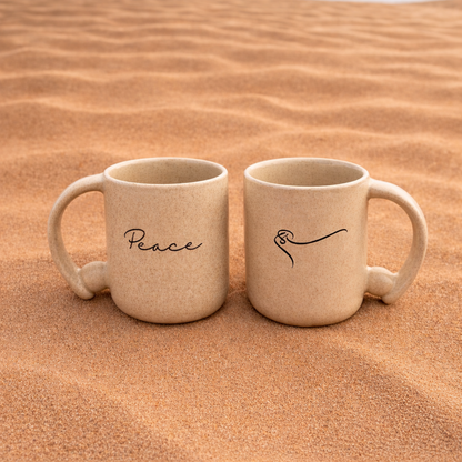 Peace Calligraphic Ball Mug – Sand color