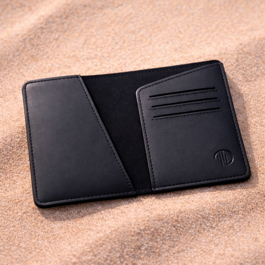 Black Voyage Leather Passport Holder
