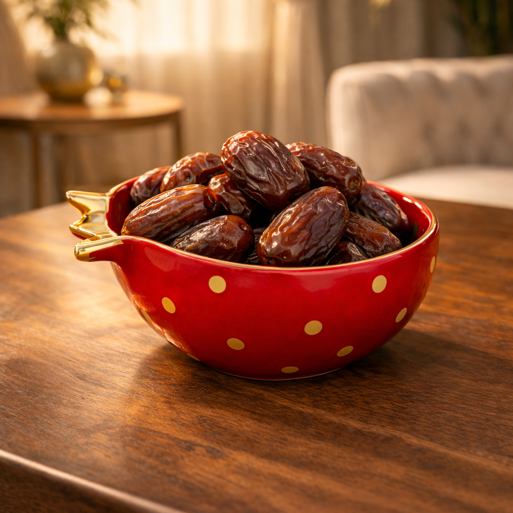 Half Pomegranate Bowl – Red with 22K Gold Plating